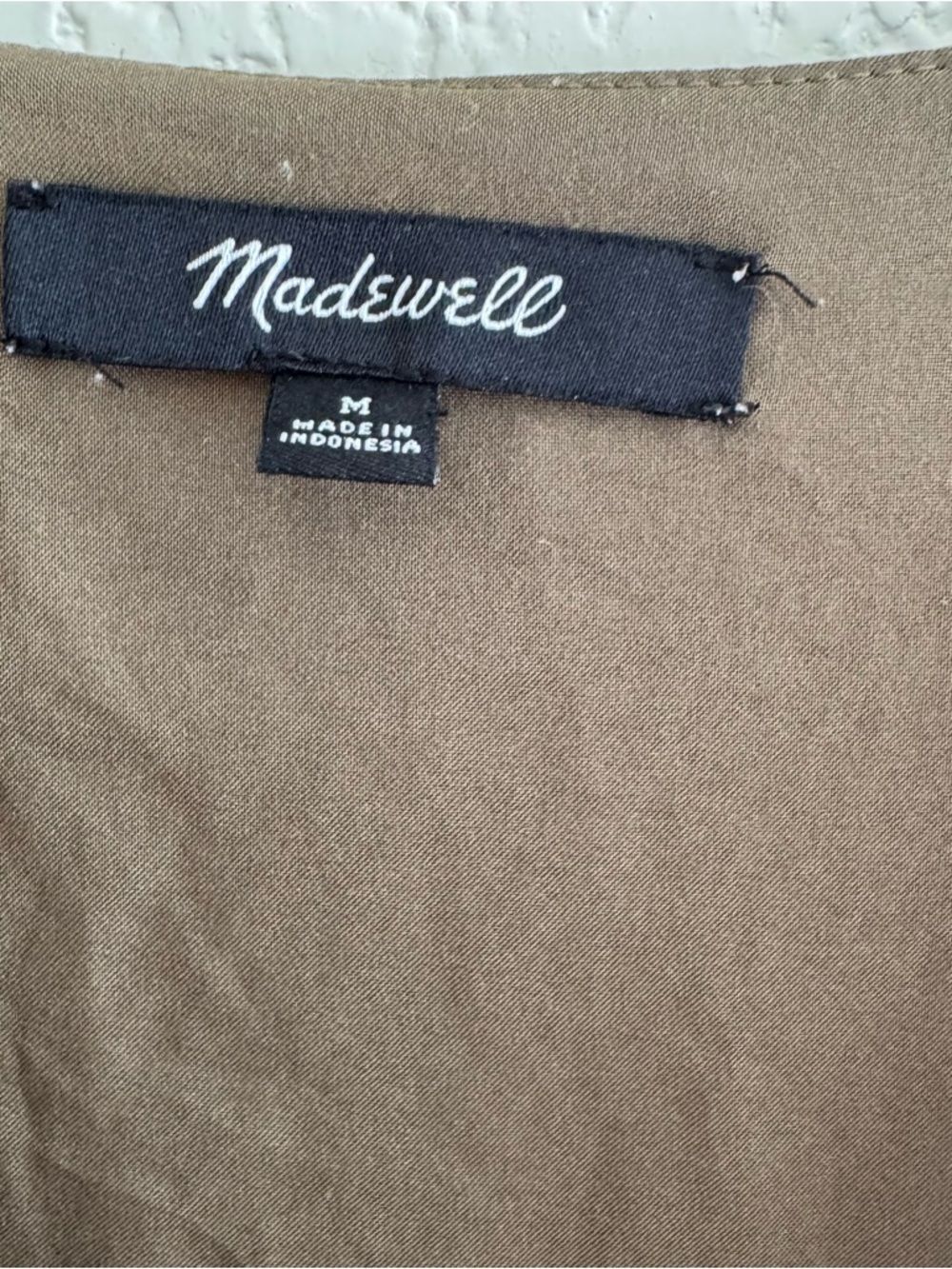 Madewell Cinch-Waist Tiered Midi Dress Wildblooms Olive Green Floral Cottage M - Picture 9 of 10